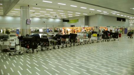 Gear lined up for travel at Indira Gandhi airport in New Delhi