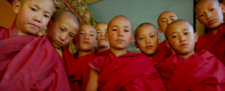 Boy monks at Thiksey monastery, still from the film Samsara